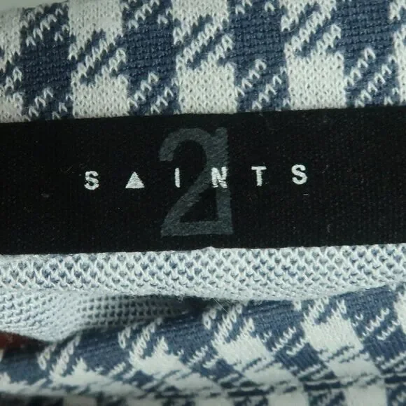 Chic Gingham Mini Skirt in Blue and White - Picture 2 of 5